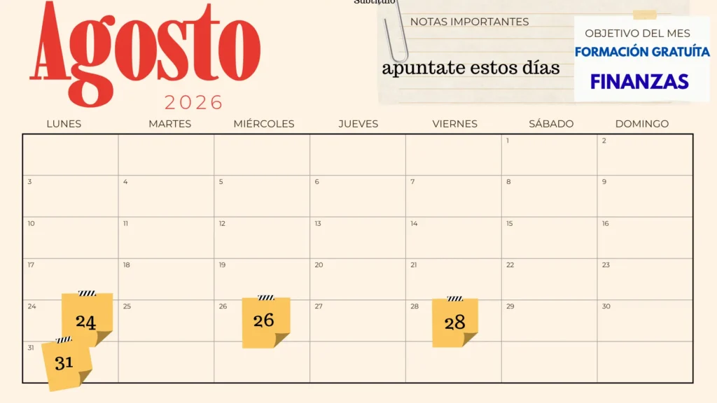 Calendario para la Semana de la Inversión